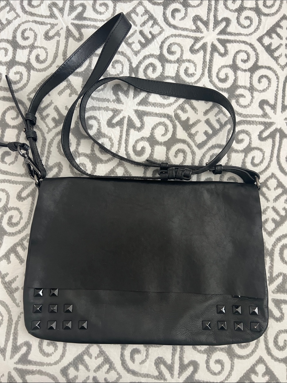 Black Studded Crossbody Shoulder Bag